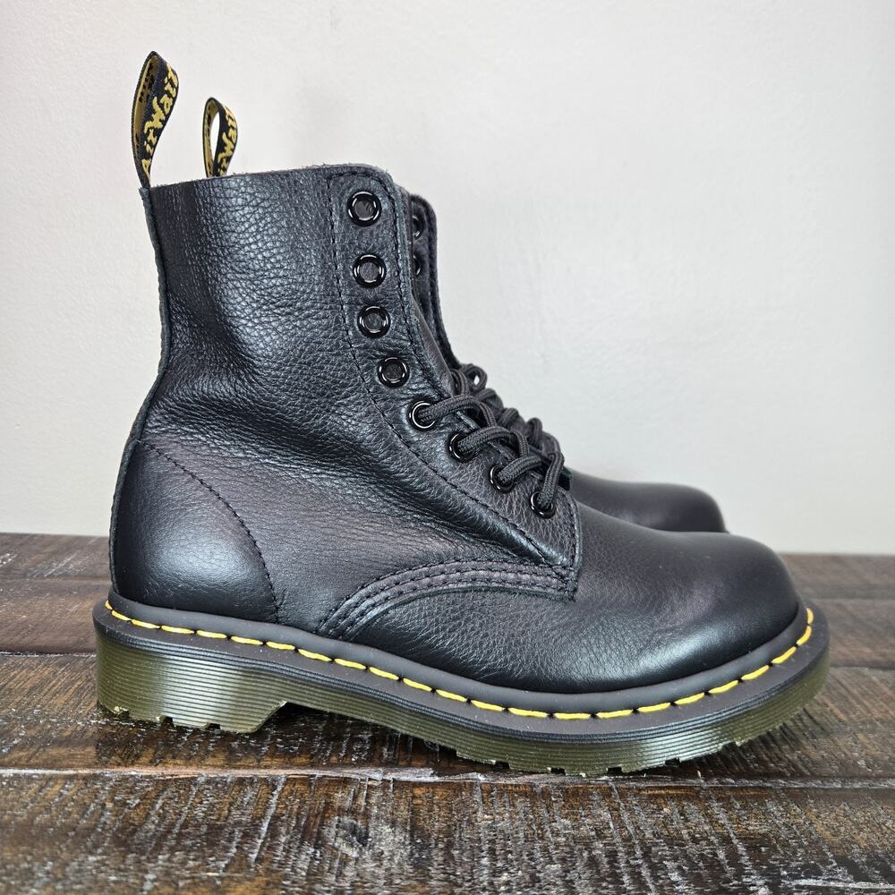 NEW Dr Doc Martens 1460 Pascal Womens Size 6 Lace Up Soft Leather Boots Black